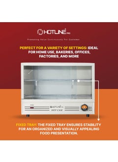 HOTLINE PRO HOTLINE PRO Electric Hot Case Sliding DoorPatties WarmerFood Warmer Oven Outer Door Glass White 1 Year Warranty  - Image 5