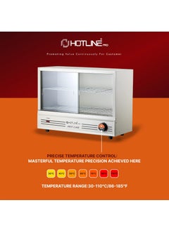 HOTLINE PRO HOTLINE PRO Electric Hot Case Sliding DoorPatties WarmerFood Warmer Oven Outer Door Glass White 1 Year Warranty  - Image 4