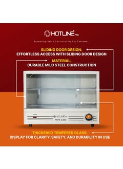 HOTLINE PRO HOTLINE PRO Electric Hot Case Sliding DoorPatties WarmerFood Warmer Oven Outer Door Glass White 1 Year Warranty  - Image 3