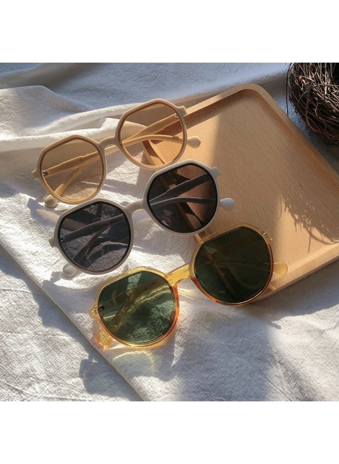 Generic - Fashion Sunglasses Women Brand Vintage Travel Sun Glasses Female Eyewear Anti-Glare Driving Sun Glasses Gafas De Sol Hombre-Lenses Color:B02 1PC beige-Ships From:CHINA - Image 1