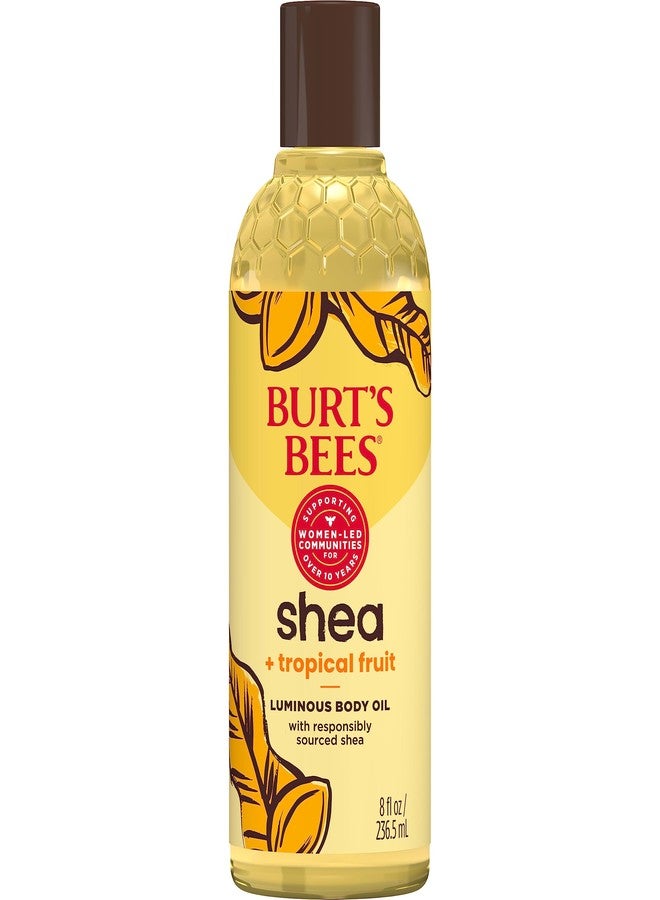 Burt's Bees منتجات بورتس بيز الأساسية للعودة إلى المدرسة، زيت الجسم اللامع بالشيا + الفواكه الاستوائية، غير دهني، غني بمضادات الأكسدة لبشرة متألقة، غير مهيج، للعناية بالبشرة من أصل طبيعي، 8 أونصات. - Image 1
