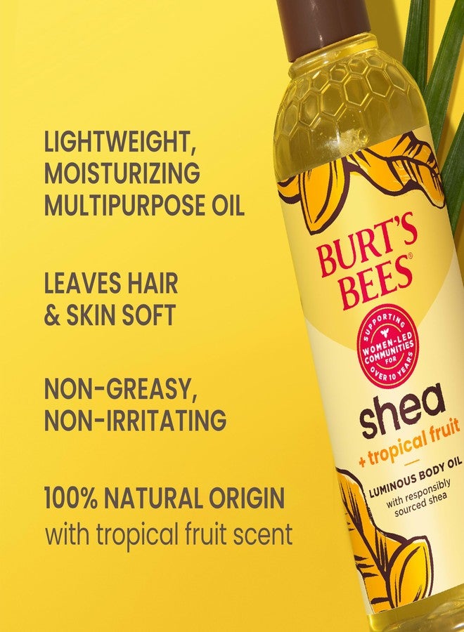 Burt's Bees منتجات بورتس بيز الأساسية للعودة إلى المدرسة، زيت الجسم اللامع بالشيا + الفواكه الاستوائية، غير دهني، غني بمضادات الأكسدة لبشرة متألقة، غير مهيج، للعناية بالبشرة من أصل طبيعي، 8 أونصات. - Image 2