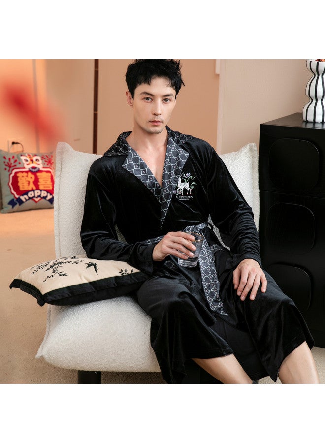 Fenton روب طويل الأكمام بأسلوب صيني جديد من متحف دونهوانغ الأصلي، بيجامات للرجال وملابس منزلية - Image 5