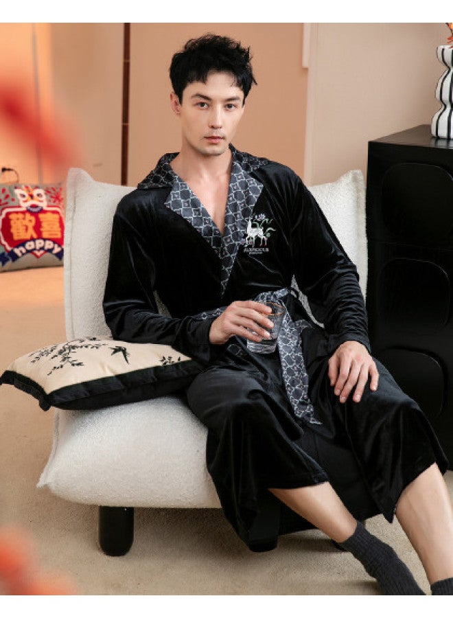 Fenton روب طويل الأكمام بأسلوب صيني جديد من متحف دونهوانغ الأصلي، بيجامات للرجال وملابس منزلية - Image 1