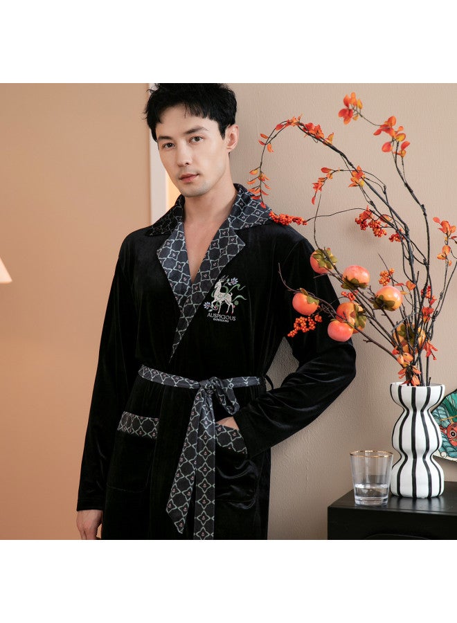 Fenton روب طويل الأكمام بأسلوب صيني جديد من متحف دونهوانغ الأصلي، بيجامات للرجال وملابس منزلية - Image 4