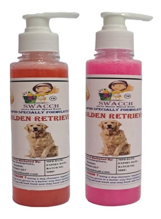 SWACCH Premium Shampoo for Golden Retriever (200ML) (Combo Pack of 2) Jasmine & Rose - Image 1