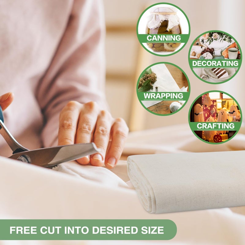 Olicity Cheese Cloths  Grade 90  27 Sq Feet  Reusable Cheese Cloth With Closed Edges Unbleached Cotton Cheesecloth For Straining  Fine Mesh Fabric Muslin Cloth For Cooking  Rice Sushi Crafts - 3 Yards - Image 4