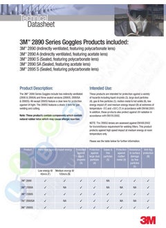 3M ™ 2890A As/af Chemical Protective Goggles (Anti-Fog, Clear Acetate Lens, Valved)  - Image 4