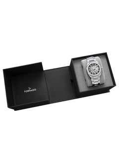 TORNADO Tornado AUTONOVA AUTOMATIC Men's TMI NH70 Movement Watch, Automatic Display and Solid Stainless Steel Brushed Bracelet Strap - T24303-SBSB, Silver  - Image 4