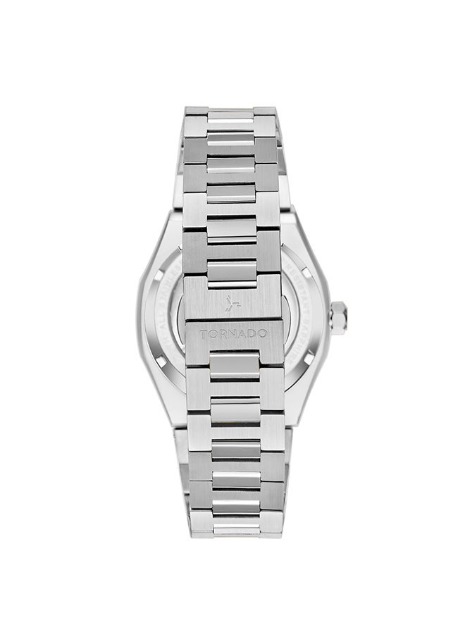 TORNADO - Tornado AUTONOVA AUTOMATIC Men's TMI NH70 Movement Watch, Automatic Display and Solid Stainless Steel Brushed Bracelet Strap - T24303-SBSB, Silver - Image 1