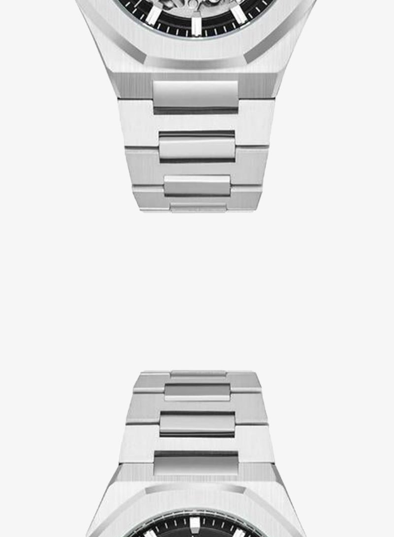 TORNADO Men's  Solid Stainless Steel,Integrated bracelet with Brushed Outer Links, Polished Center Links Automatic Watch T24303-SBSB - 41mm mm - Image 5