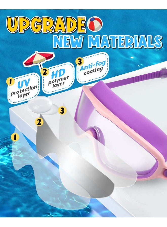 Rantizon Kids Swim Goggles 2 Pack Wide View Swimming Goggles For Child 315 Anti Fog&Uv No Leaking Goggles For Boys Girls - Image 4