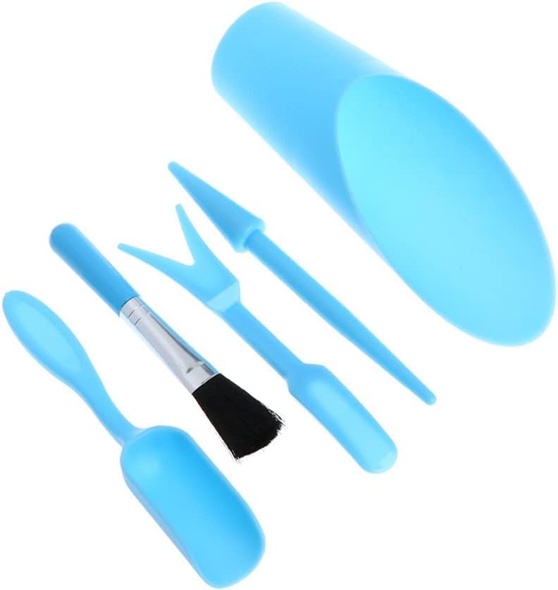Sluswallow 5 Pcs Blue 22.5cm/8.86'' Gardening Tools Set, Miniature Shovel Brush Widger, Succulent Planting Helper, Garden Tool Sets, Hand Tools - Image 1