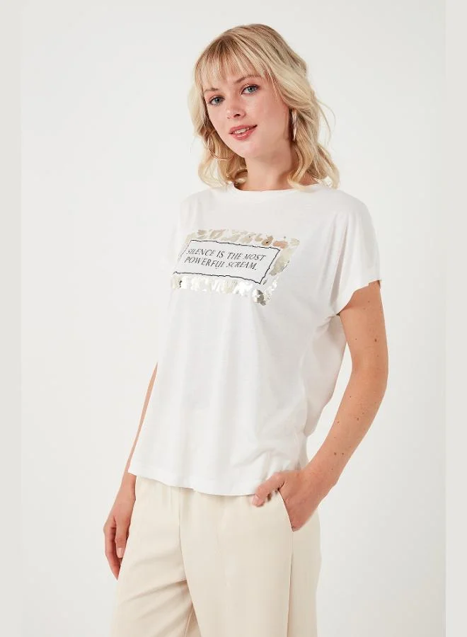 Lela Lela Printed Crew Neck Regular Fit T-Shirt Women's T-Shirt 6671007