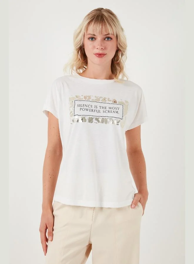 Lela Lela Printed Crew Neck Regular Fit T-Shirt Women's T-Shirt 6671007