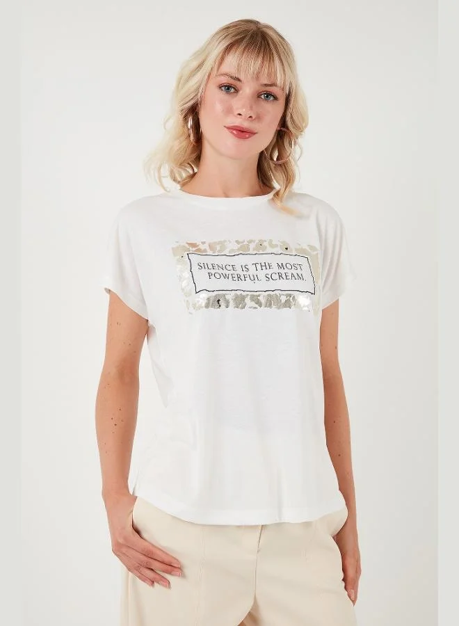 Lela Lela Printed Crew Neck Regular Fit T-Shirt Women's T-Shirt 6671007