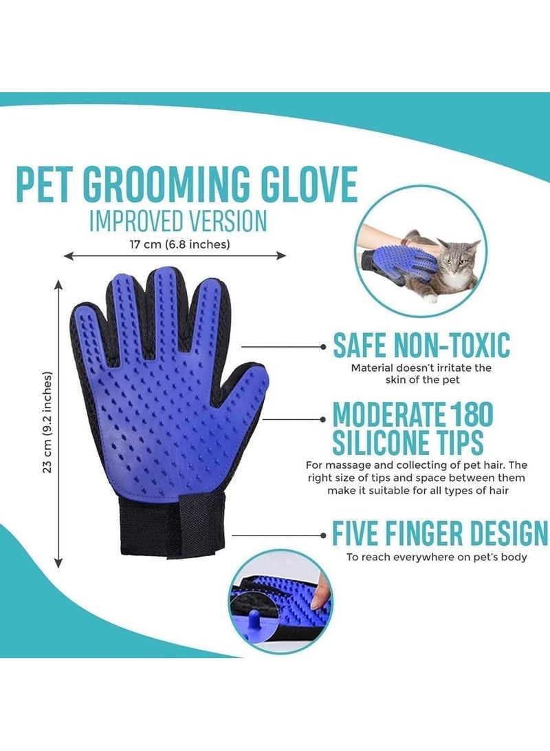 Loquat Pet Grooming and Massage Glove for Cats and Dogs Comfortable Blue Color: The care you need to pamper your pets - Image 2
