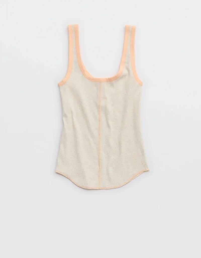 Aerie  Aerie Ribbed Henley Tank Top for Women | Best Price UAE
