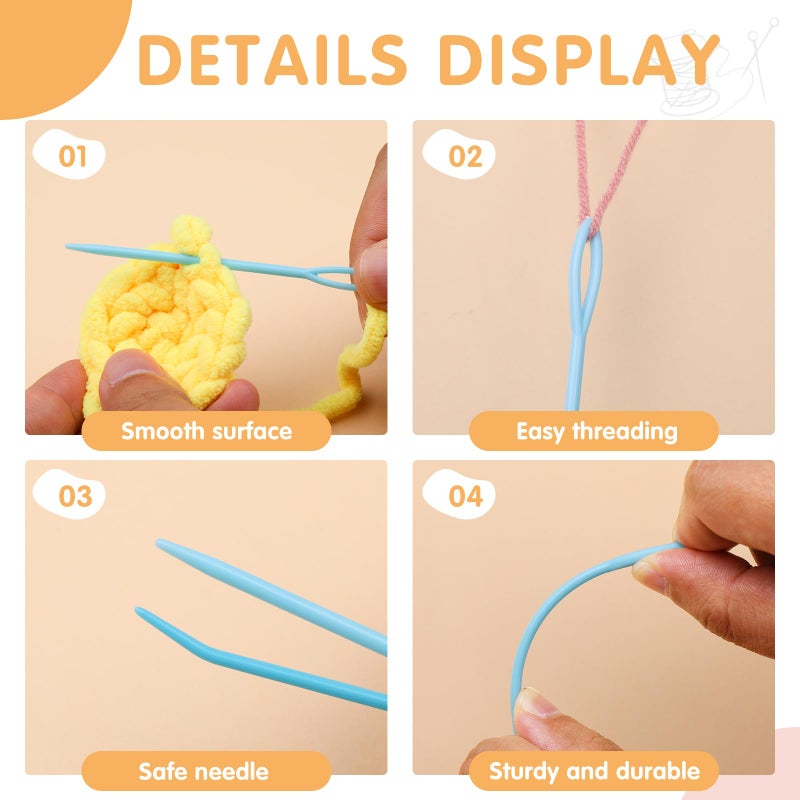 UOOU 67 PCS Plastic Needles, 5 Sizes Yarn Needles, Darning Needles for Yarn, Yarn Needles Large Eye for Crochet, Crochet Needles for Knitting, Weaving and Sewing - Image 3