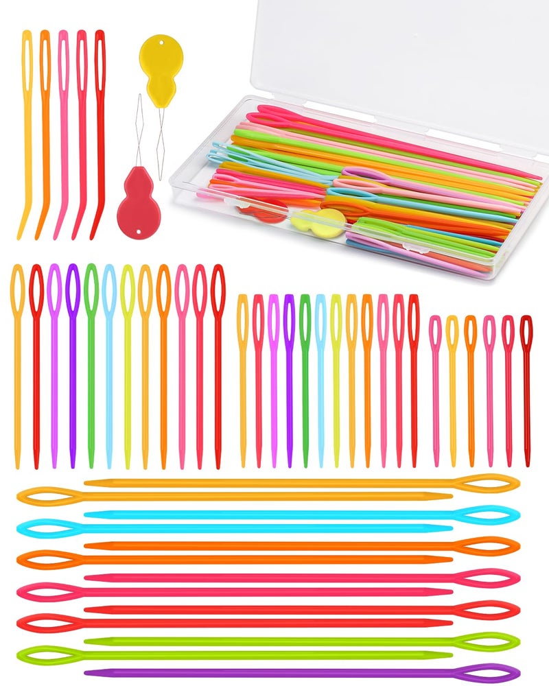 UOOU 67 PCS Plastic Needles, 5 Sizes Yarn Needles, Darning Needles for Yarn, Yarn Needles Large Eye for Crochet, Crochet Needles for Knitting, Weaving and Sewing - Image 1