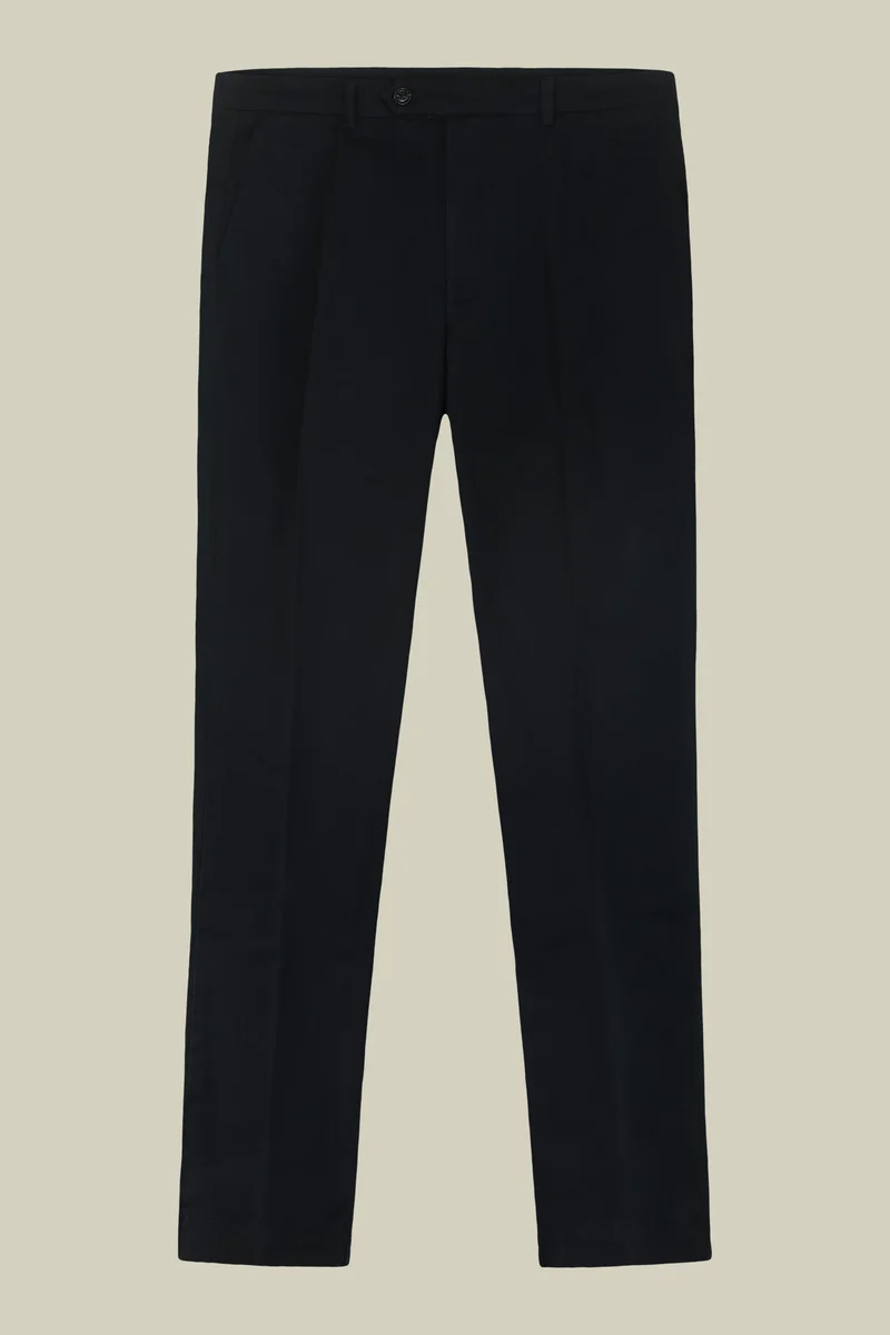 Doppelganger Blue Classic men's chinos in regular fit with stretch twill construction - DK Blue for Men | Best Price UAE