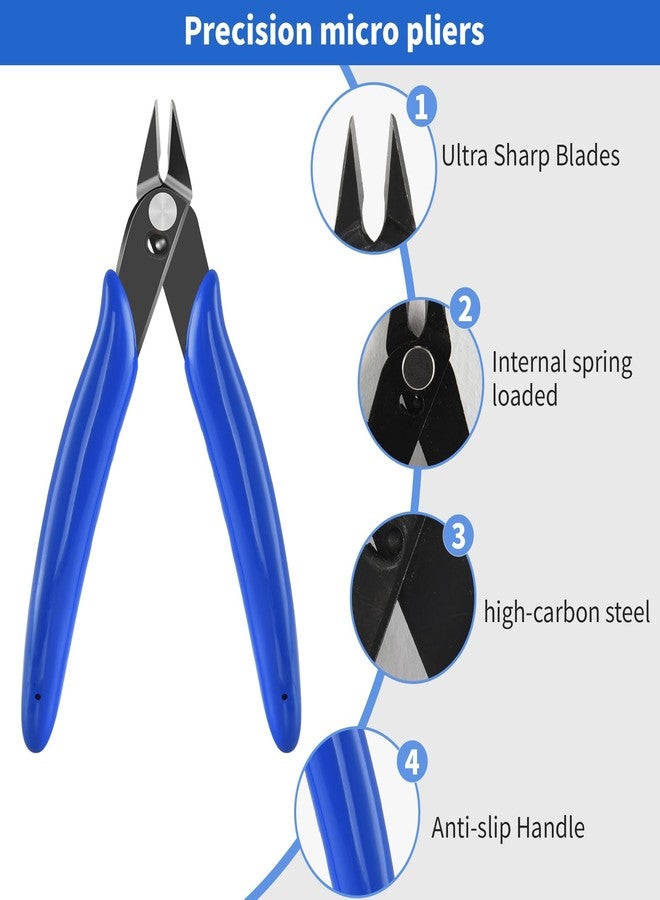 LBOKLING 5IN Small Wire Cutter Jewelry Wire Cutters Zip Tie Cutters Flush Cut Nippers Precision Micro Side Cutting Pliers for crafting, 3d Print, Plastic Models, Jewelry, Electronics, 2 Pack - Image 4