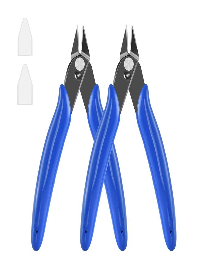 LBOKLING 5IN Small Wire Cutter Jewelry Wire Cutters Zip Tie Cutters Flush Cut Nippers Precision Micro Side Cutting Pliers for crafting, 3d Print, Plastic Models, Jewelry, Electronics, 2 Pack - Image 1