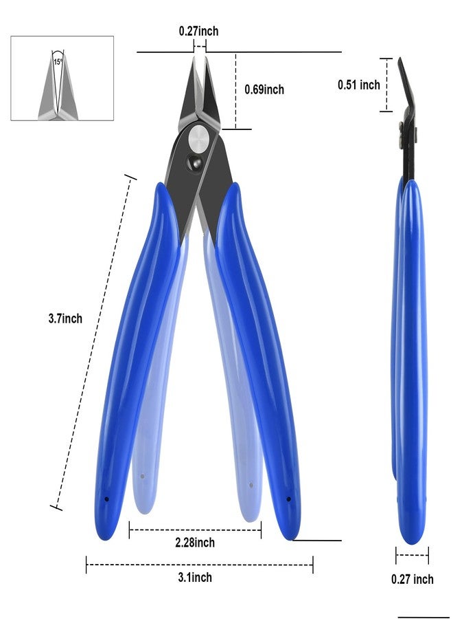 LBOKLING 5IN Small Wire Cutter Jewelry Wire Cutters Zip Tie Cutters Flush Cut Nippers Precision Micro Side Cutting Pliers for crafting, 3d Print, Plastic Models, Jewelry, Electronics, 2 Pack - Image 2
