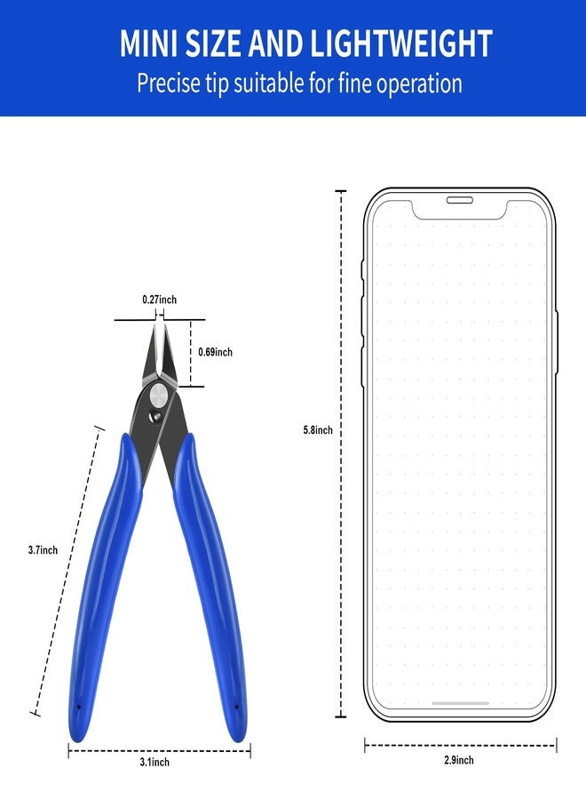 LBOKLING 5IN Small Wire Cutter Jewelry Wire Cutters Zip Tie Cutters Flush Cut Nippers Precision Micro Side Cutting Pliers for crafting, 3d Print, Plastic Models, Jewelry, Electronics, 2 Pack - Image 3