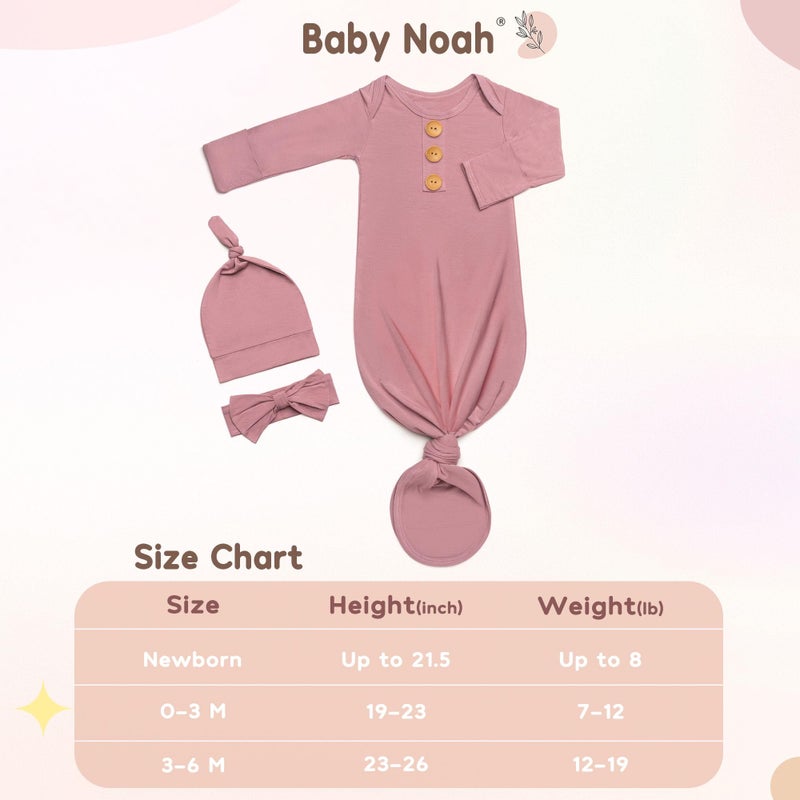 Baby Noah Soft Baby Pajamas 0-3 Months, Newborn Announcement Sleepers With Mitten Cuffs, Coming Home Outfit & Personalized Wooden Name Tag Gift Set - Image 4