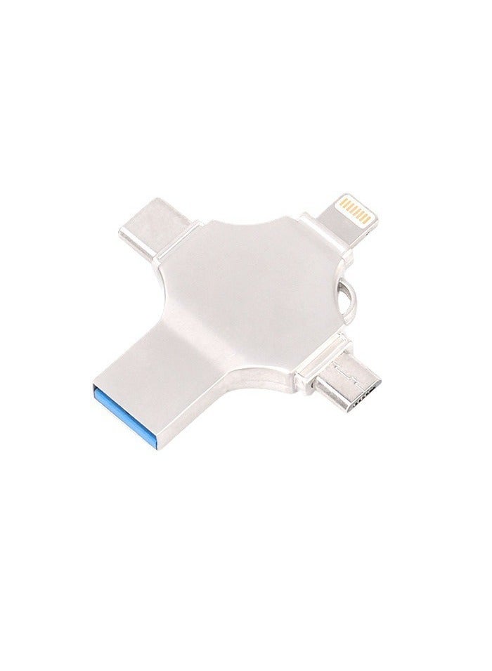 General High-speed 4-in-1 portable USB flash drive for external data storage for smartphones, PCs, laptops, smartphones (64G)  - Image 1