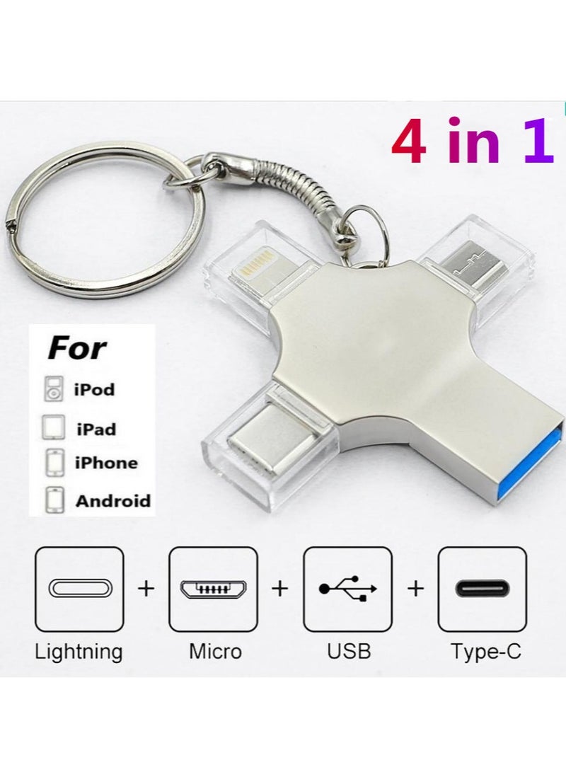 General High-speed 4-in-1 portable USB flash drive for external data storage for smartphones, PCs, laptops, smartphones (64G)  - Image 2