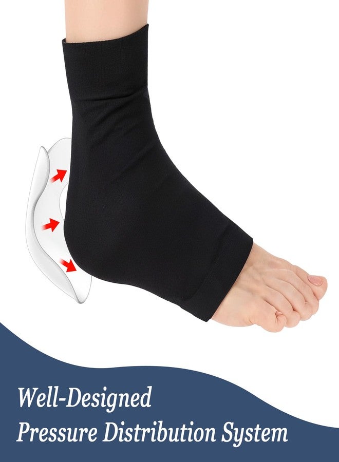 Hpmjz 2 PCS Achilles Tendon Heel Protector Ankle Support Sock Open Toe Сompression Sock Compression Padded Sleeve Socks Premium Gel Heel Socks for Men Women Front Foot Tendon Heels Shin Achilles Everyday Use - Image 5