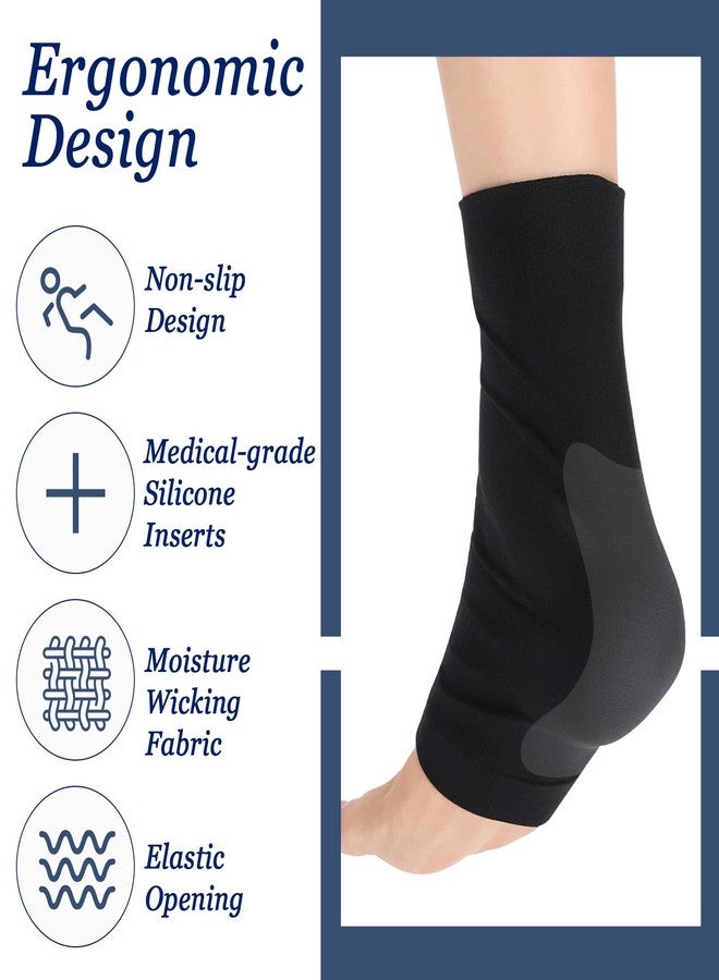 Hpmjz 2 PCS Achilles Tendon Heel Protector Ankle Support Sock Open Toe Сompression Sock Compression Padded Sleeve Socks Premium Gel Heel Socks for Men Women Front Foot Tendon Heels Shin Achilles Everyday Use - Image 4
