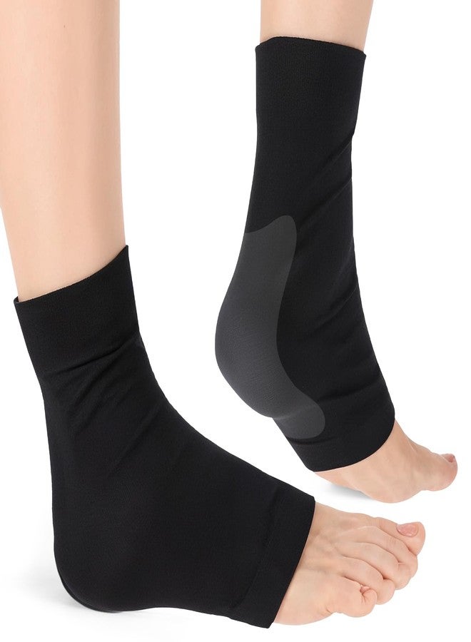 Hpmjz 2 PCS Achilles Tendon Heel Protector Ankle Support Sock Open Toe Сompression Sock Compression Padded Sleeve Socks Premium Gel Heel Socks for Men Women Front Foot Tendon Heels Shin Achilles Everyday Use - Image 1