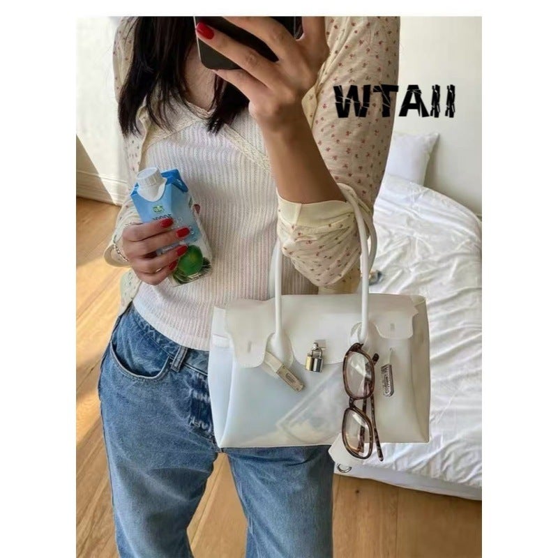 2026 New Transparent Jelly Kelly Bag, Small Crossbody Tote for Women - Image 3