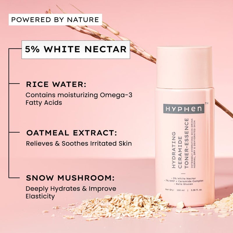 HYPHEN هايفن 7 سيراميدز NMF تونر وجه حليبي 5 مزيج من ماء الأرز والشوفان مستخلصات فطر الثلج يرطب ويغذي تونر خالي من الكحول لجميع أنواع البشرة 100 مل - Image 5