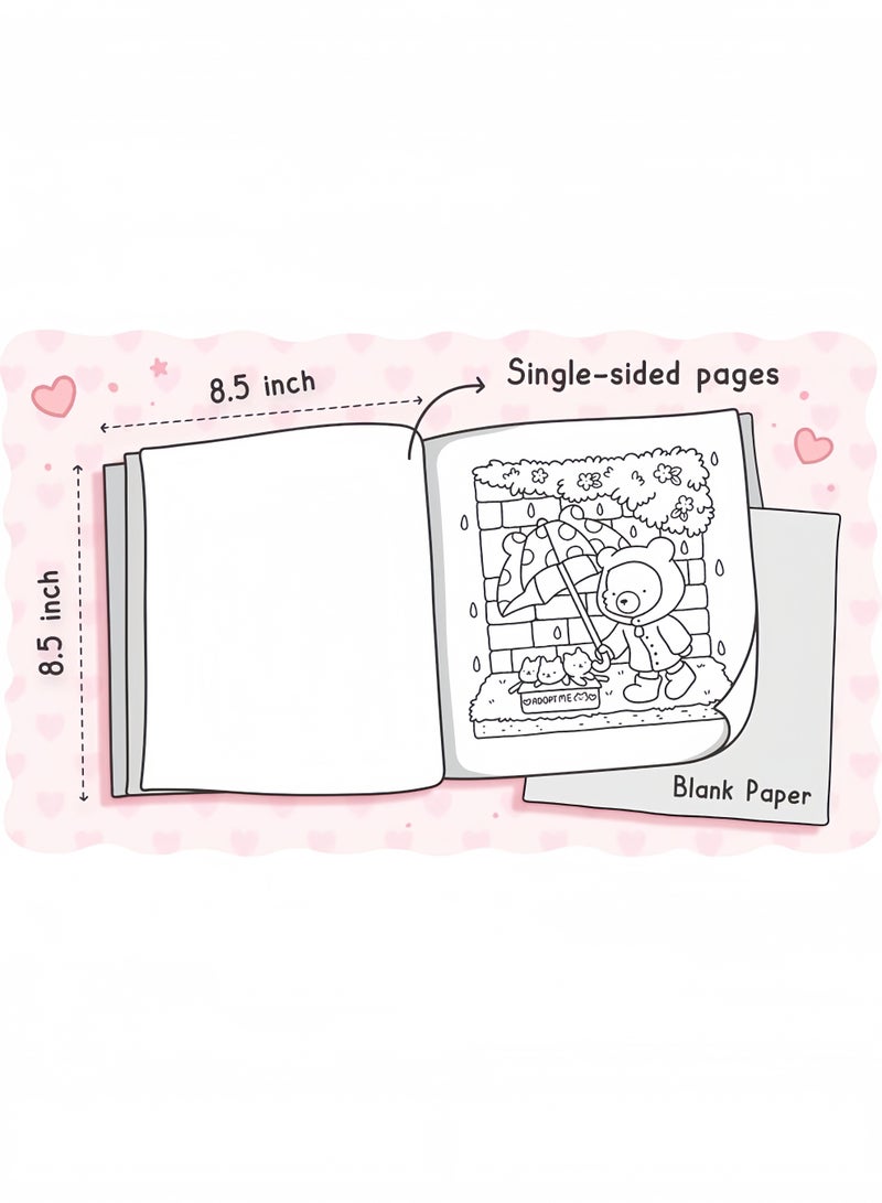 Cozy Friends: Coloring Book for Adults and Teens Featuring Super Cute Animal Characters with Easy and Simple Designs for Relaxation - Image 3