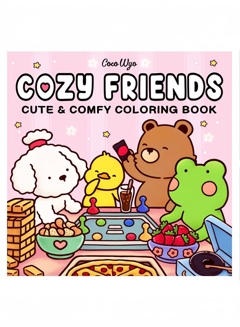 Cozy Friends: Coloring Book for Adults and Teens Featuring Super Cute Animal Characters with Easy and Simple Designs for Relaxation - Image 1