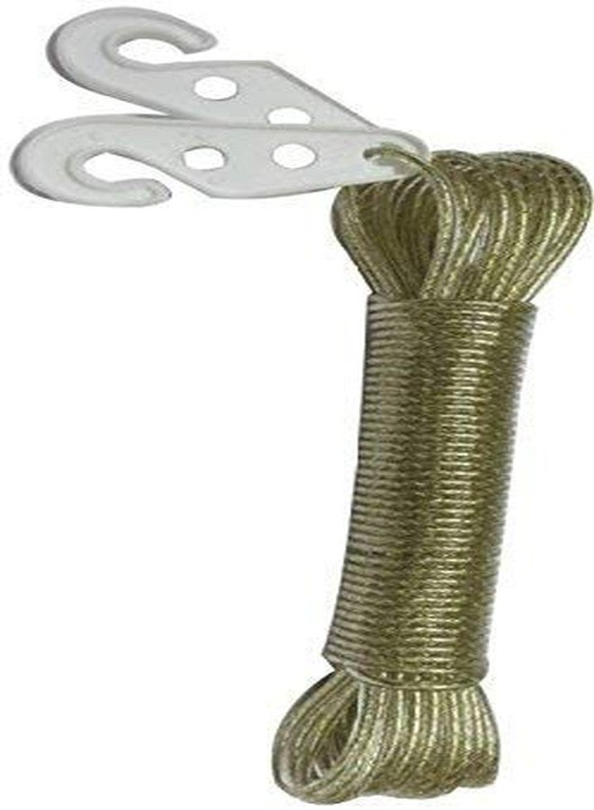 NFI essentials Pack of 1 Nylon PVC Coated Roper, Length 20meter Long, 3 mm Thick, Steel Anti-Rust Wire Rope, Washing Line Clothes Drying Outside Balcony Home Terrace Garden with 2 Plastic Hooks (1) - Image 3