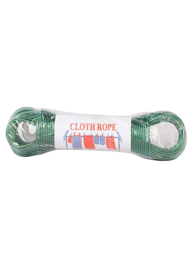 NFI essentials Pack of 1 Nylon PVC Coated Roper, Length 20meter Long, 3 mm Thick, Steel Anti-Rust Wire Rope, Washing Line Clothes Drying Outside Balcony Home Terrace Garden with 2 Plastic Hooks (1) - Image 4