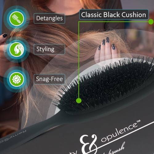 RemySoft Beauty & Opulence Boar Bristle Brush - Safe For Hair Extensions, Weaves and Wigs - Image 2