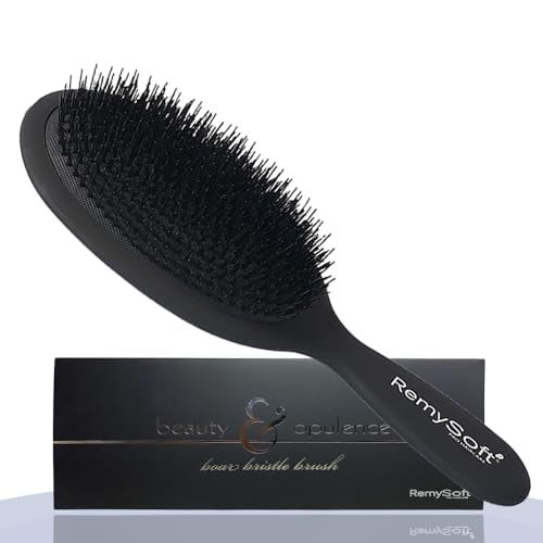 RemySoft Beauty & Opulence Boar Bristle Brush - Safe For Hair Extensions, Weaves and Wigs - Image 1