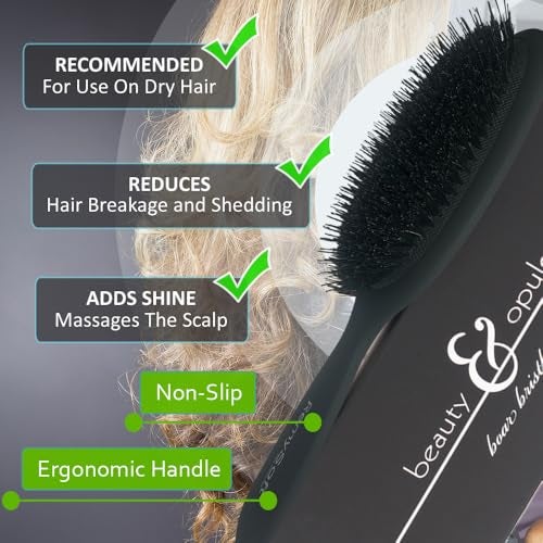 RemySoft Beauty & Opulence Boar Bristle Brush - Safe For Hair Extensions, Weaves and Wigs - Image 3