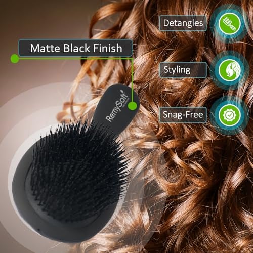 RemySoft Beauty & Opulence Boar Bristle Brush - Safe For Hair Extensions, Weaves and Wigs - Image 4