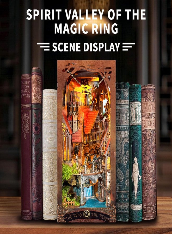 Strucwood Book Nook Kit with LED Light - 3D Wooden Puzzles Book Nook for Book Shelf Decor - DIY Dollhouse Kit - Book Nook Decor with Dust Cover - Magic Book Nook - (SQ-05) - Image 4