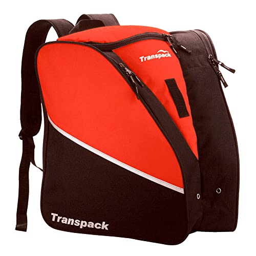 TRANSPACK Unisex Adults Edge Junior Water-Resistant Tough Durable Lightweight 43L Ski/Snowboard Boot Helmet Goggles & Gear Backpack Bag, Red - Image 1