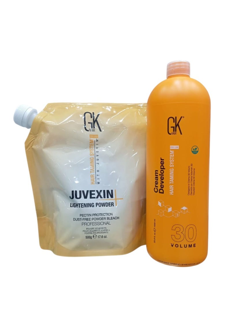 جي كيه هير بودرة تفتيح جويكسين 500 جرام وكريم مطور 30% 1000 مل - Image 1