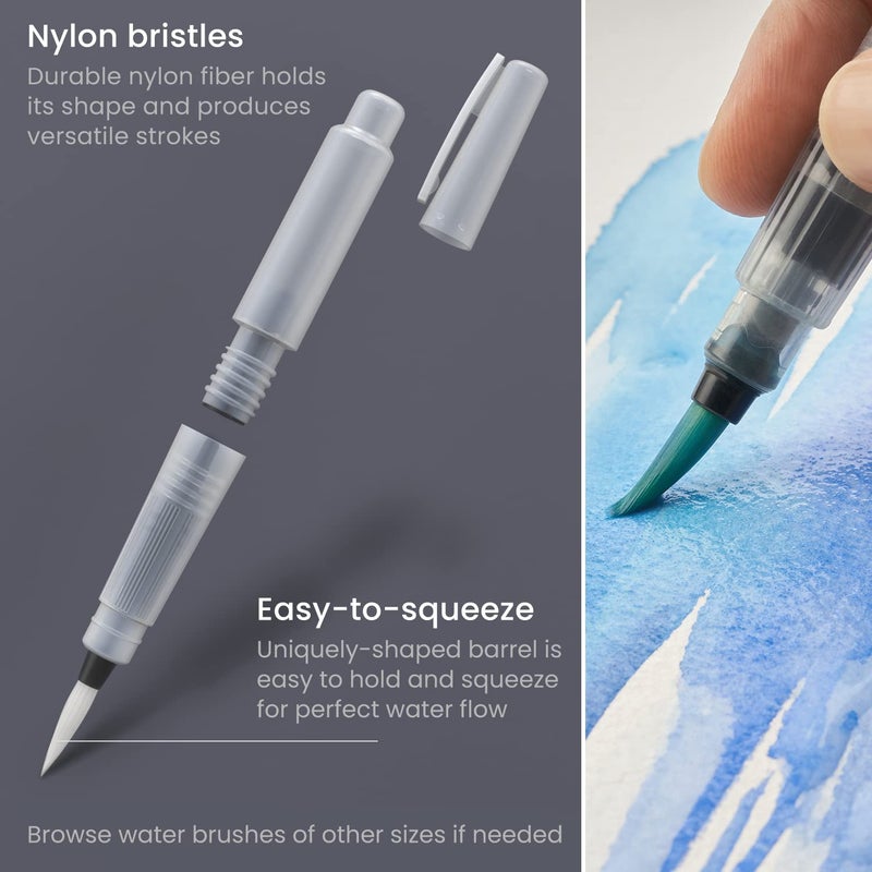 Arteza Watercolor Paint Set with Water Brush, 12 Watercolor Half Pans in Ocean Tones, Semi Moist, Art Supplies for Painting Stunning Seascapes - Image 4