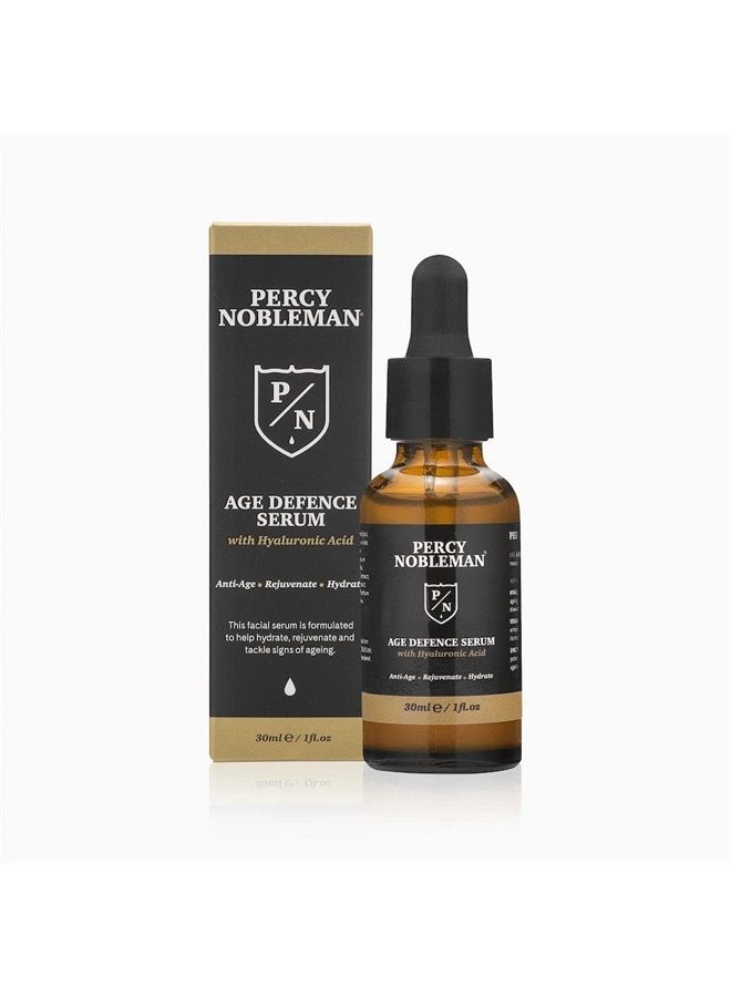 Percy Nobleman Age Defence Serum with Hyaluronic Acid, a face serum with a vitamin-rich formula to help tackle signs of ageing, 30ml - Image 1